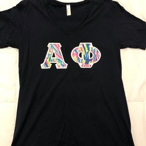 Alpha Phi block letter shirt